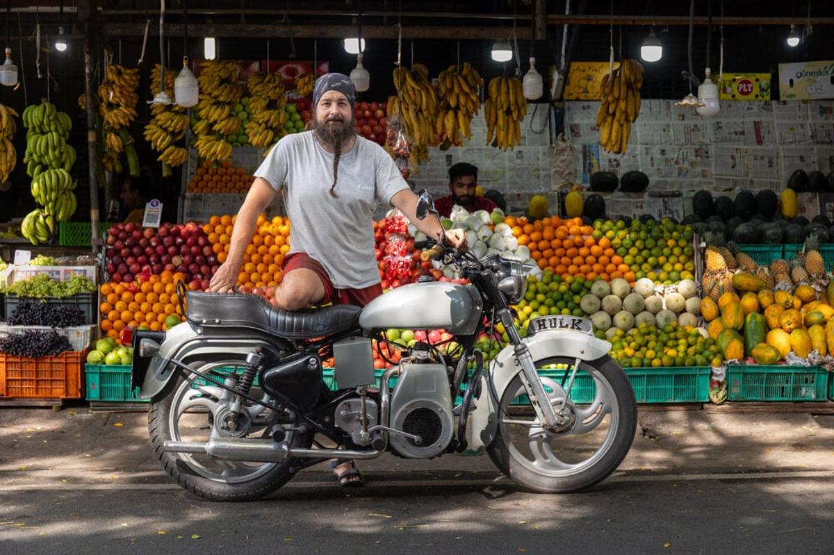 Travelling around the world on a legendary bike