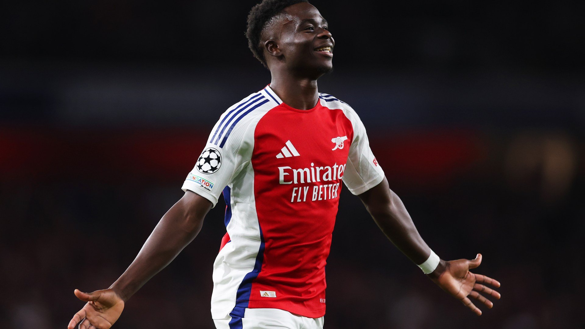 Bukayo Saka joins Mohamed Salah in exclusive club during Arsenal's Champions League win