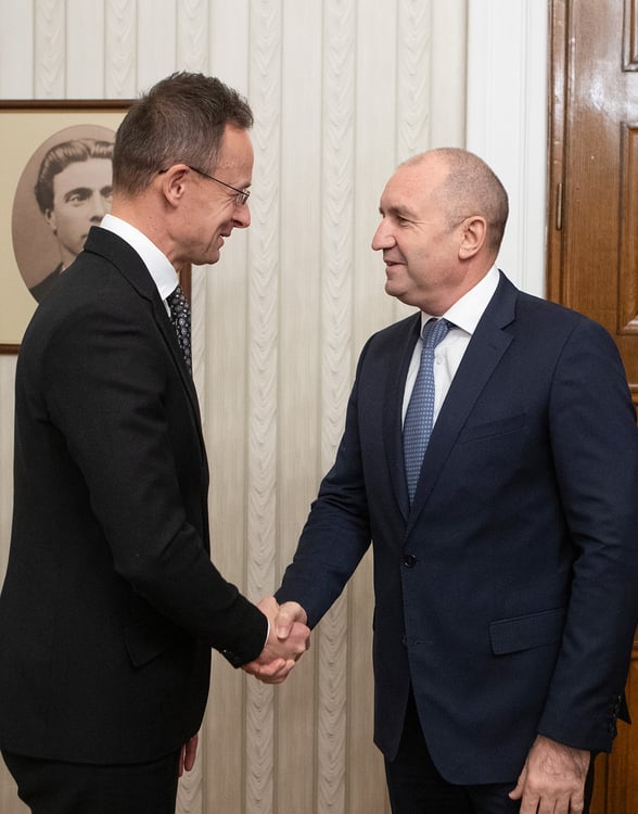 President Rumen Radev Meets with Hungarian Foreign Minister Peter Szijjarto