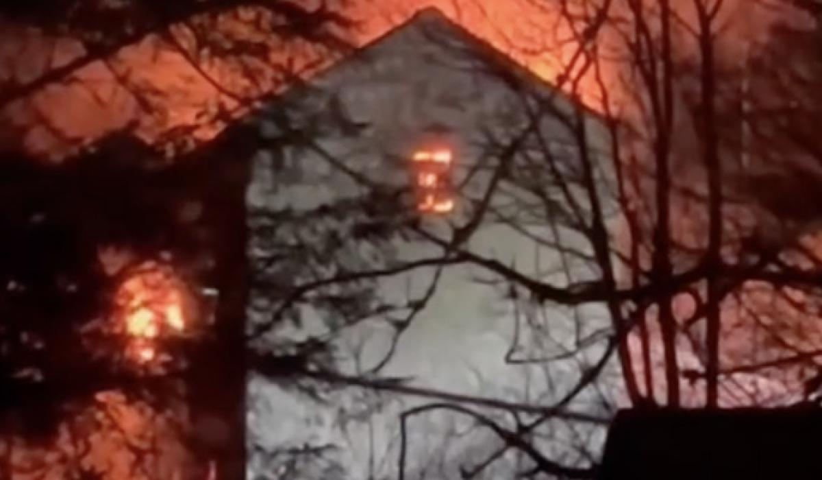 Fire service battle huge blaze at old mill in Moville