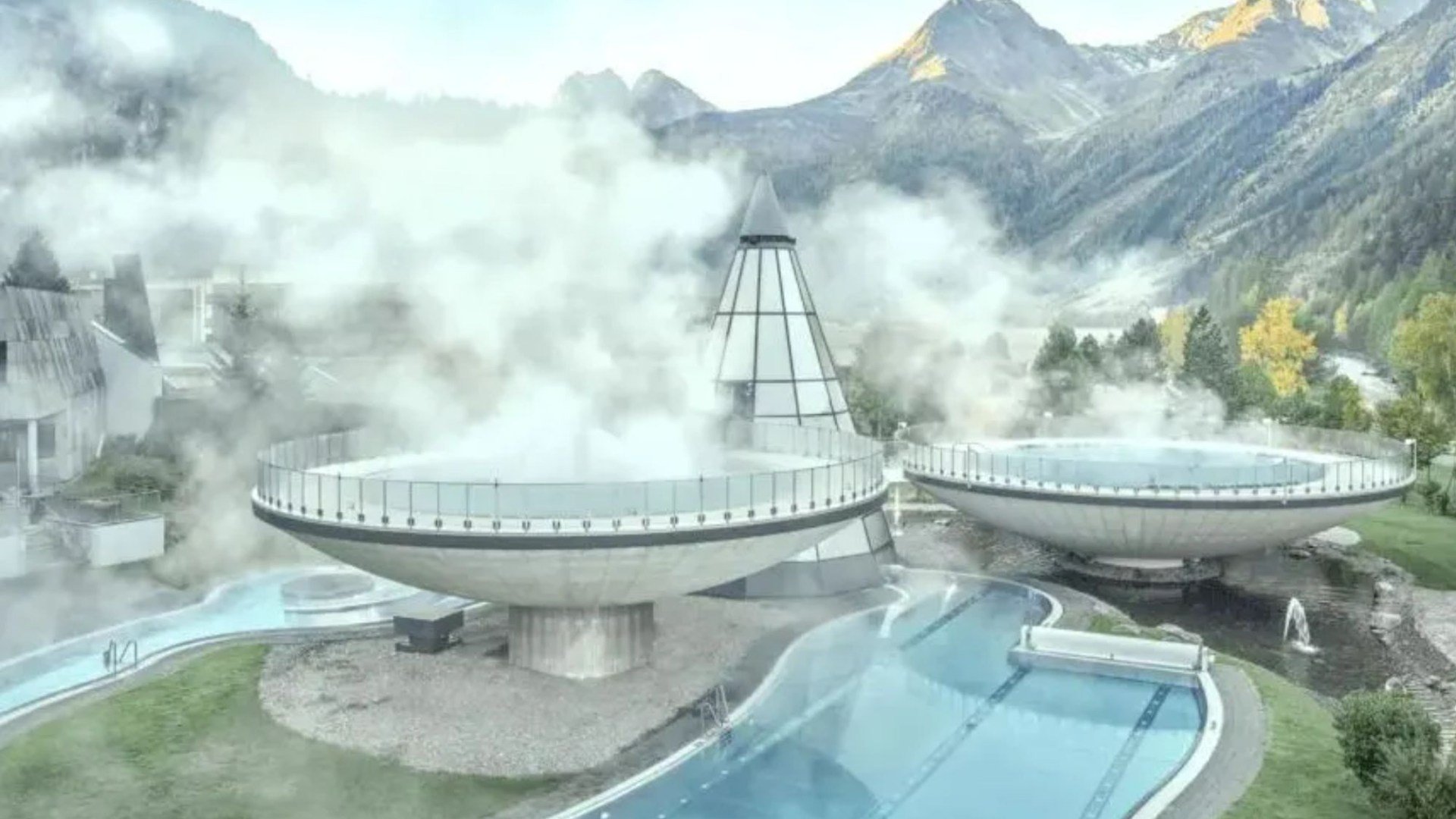 Inside the unusual hotel that looks like an alien spaceship with three outdoor pools, thermal bath and kids' waterpark