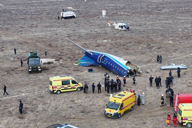 Dozens killed as Azerbaijan Airlines passenger plane crashes to the ground in Kazakhstan