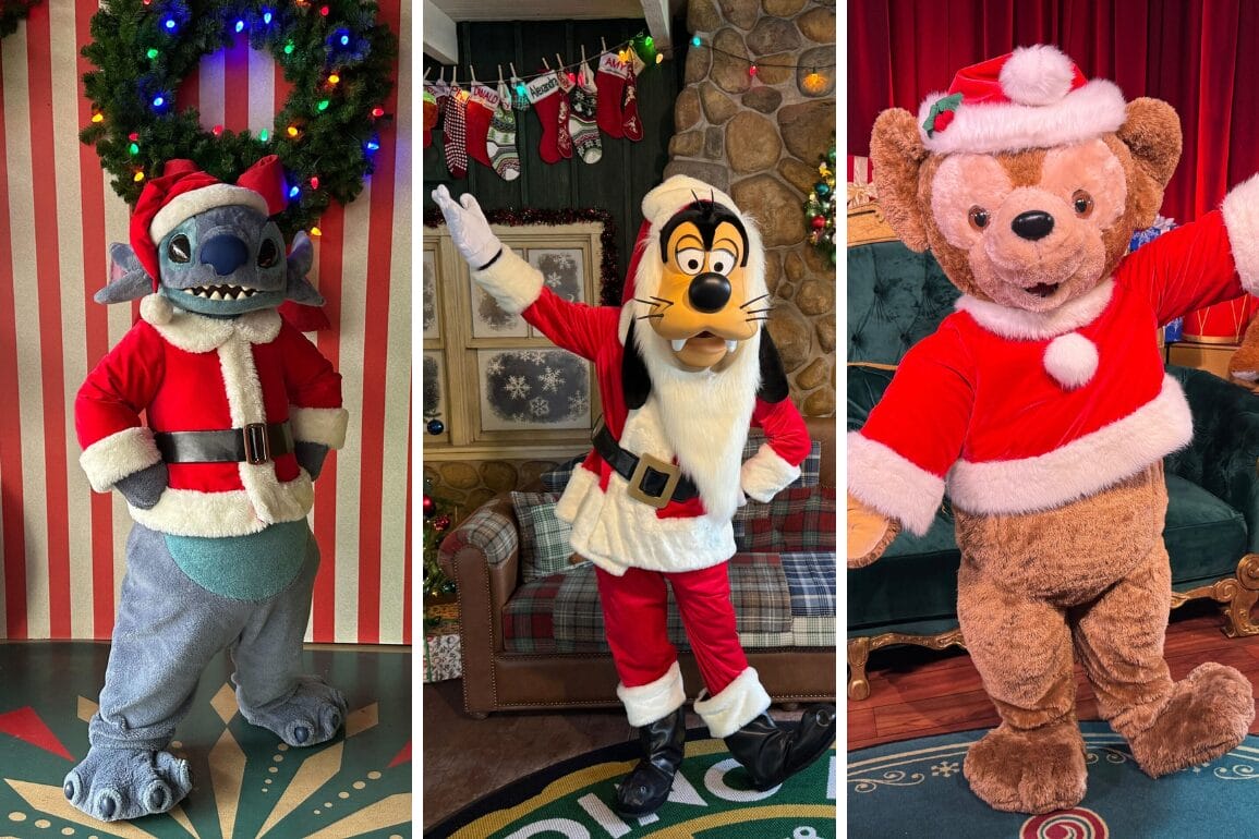 Santa Stitch, Goofy, and Duffy Christmas Meet and Greets Throughout Walt Disney World