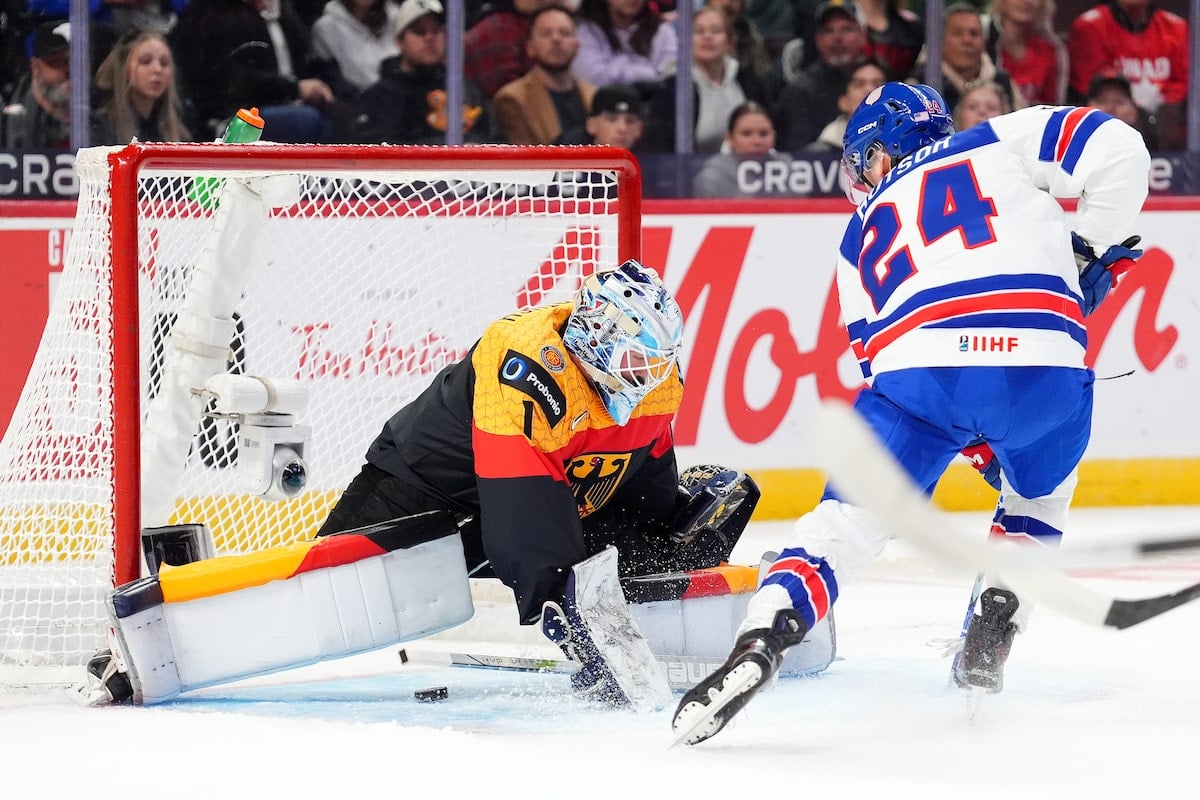 Hutson has five assists, defending champ U.S. routs Germany 10-4 at world juniors