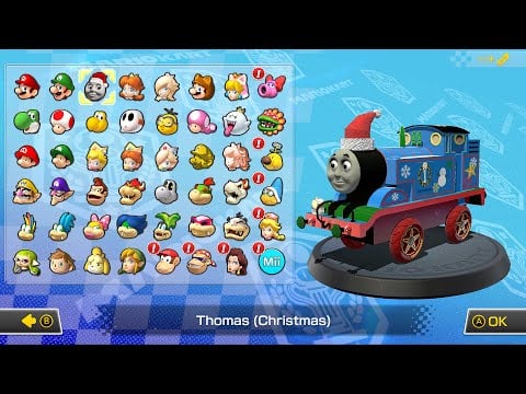 What if you play Thomas The Tank Engine (Christmas) in Mario Kart 8 Deluxe (DLC Courses)