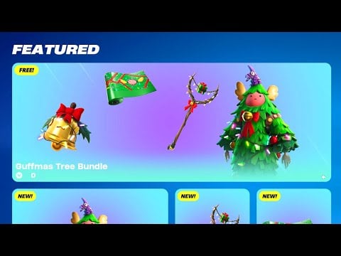 *NEW* Fortnite Guffmas Tree Bundle (FREE) Skin Showcase in The Fortnite Item Shop