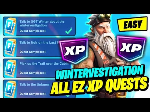 *NEW* All Winterfest Quests - How to Complete Wintervestigation Quests for XP Fortnite