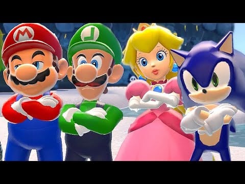 Super Mario 3D World + Bowser&#39;s Fury - The Ultimate Race (Mario Vs. Luigi Vs. Sonic Vs. Peach)