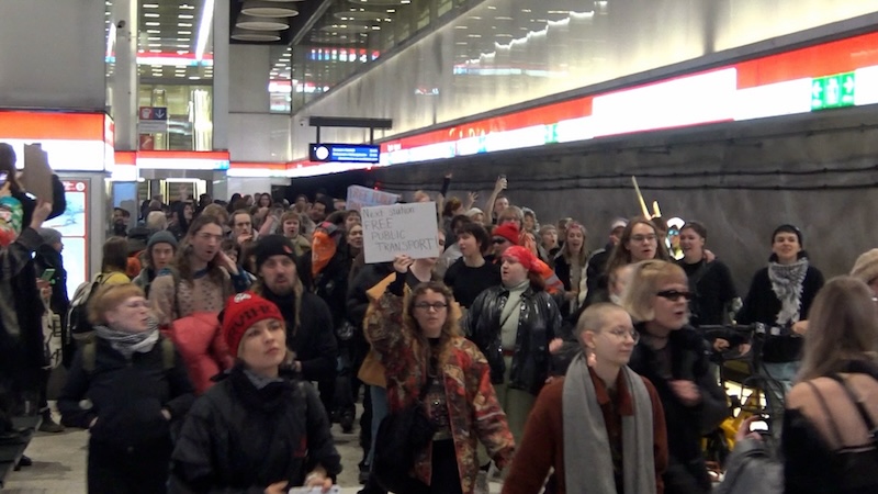 Protesters fill Helsinki Metro demanding affordable and free public transport