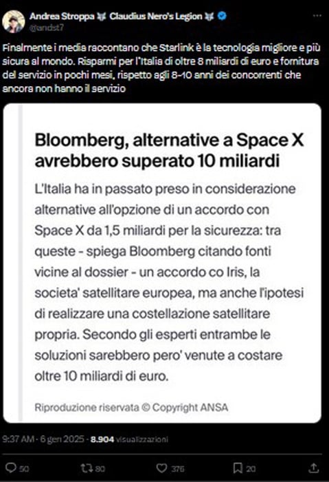 Musk Italy contact in Starlink sovereignty protection guide