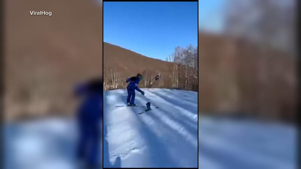 WATCH: Ski boot rides down the hill without the skier