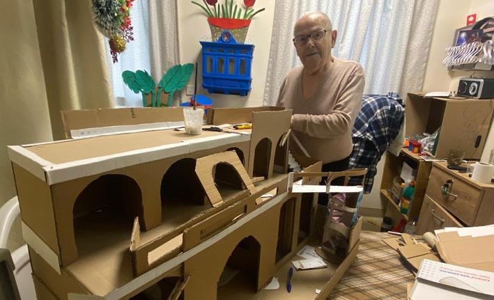 90-year-old resident at St Vincent de Paul brightens ward with artistic cardboard models 