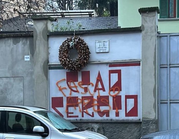 Mural of neofascist youth killed by far leftists defaced