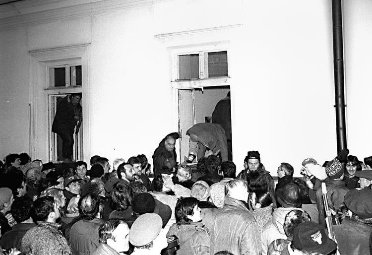 January 10, 1997: Angry Protestors Storm Parliament Building