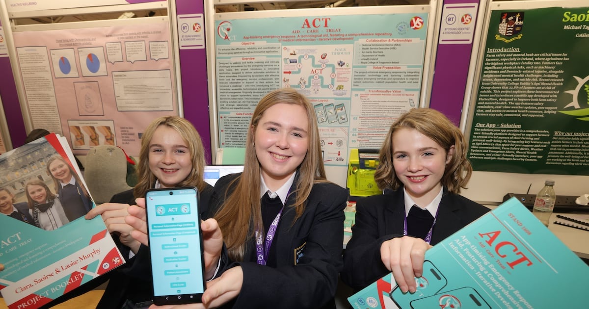 Young scientist exhibition winners: Three Kerry sisters develop app to improve emergency responses