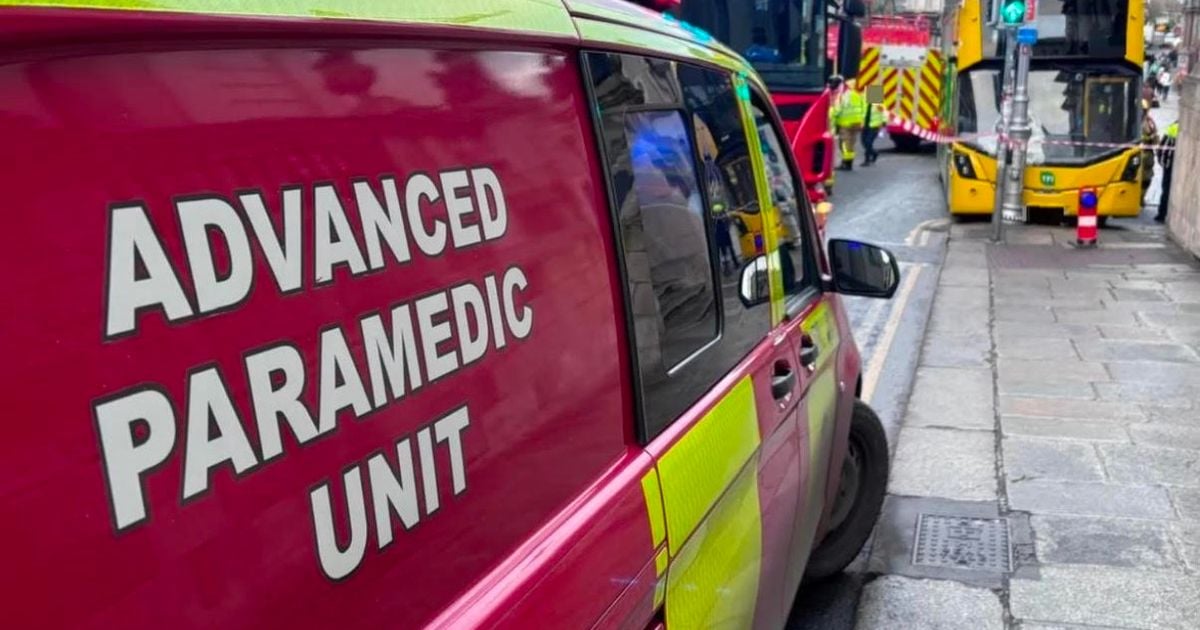 Bus driver rushed to hospital after crashing into pole in Dublin city centre