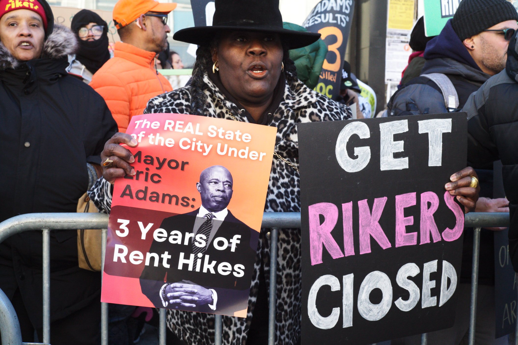 PHOTOS: Mayor Adams faces protestors in Harlem at State of the City Address