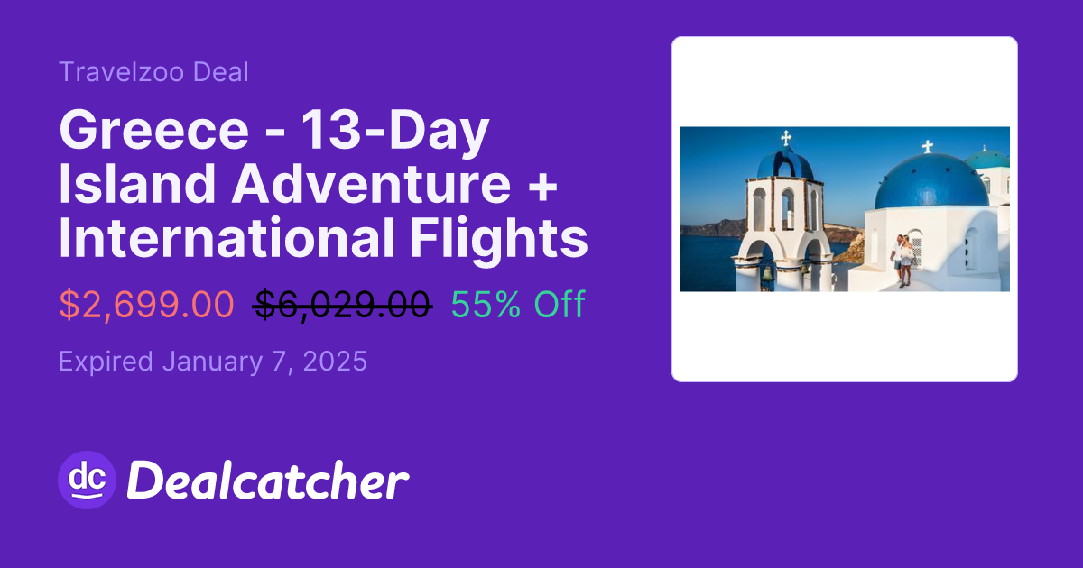 Travelzoo - Greece - 13-Day Island Adventure + International Flights $2699