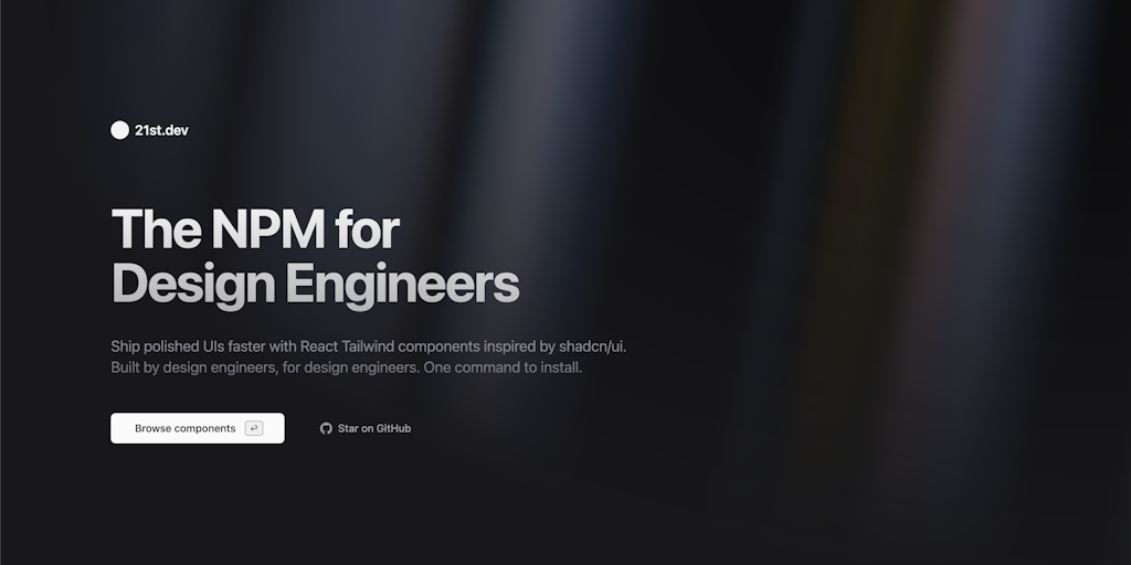 21st.dev - Github + Pinterest to make your AI websites look beautiful