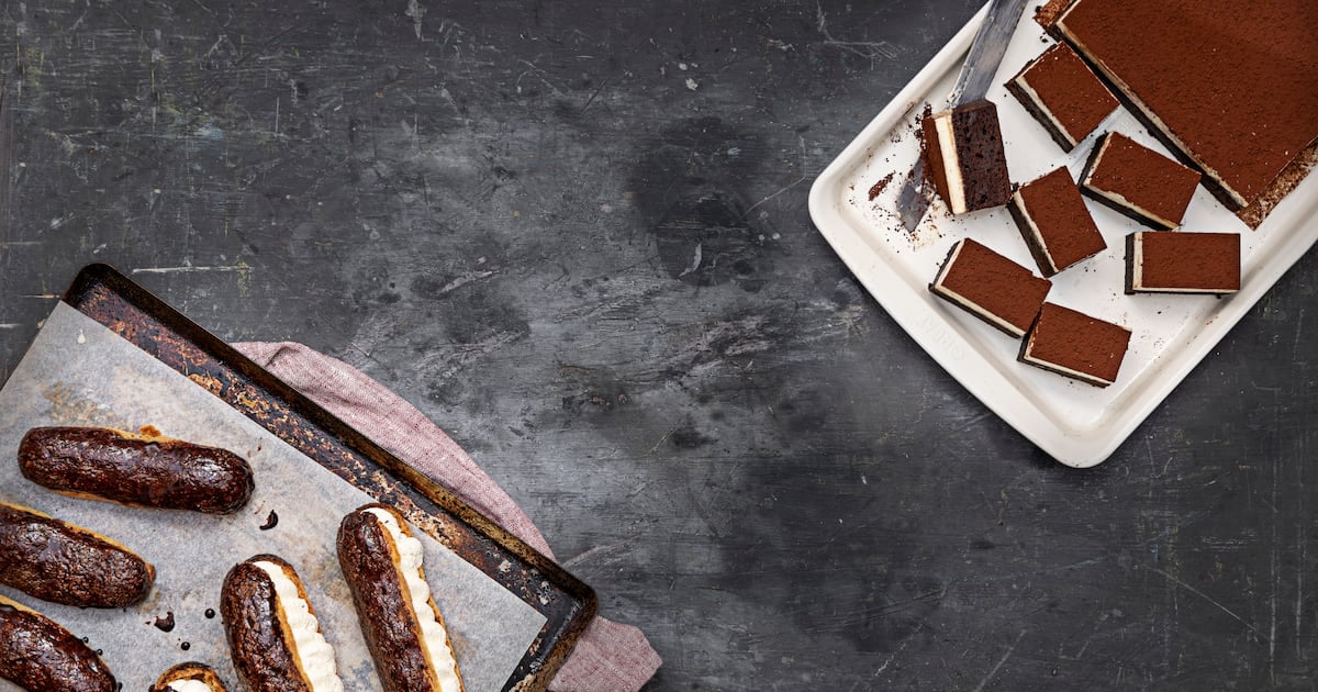 Hit the sweet spot with these chocolate eclairs and tiramisu brownies 