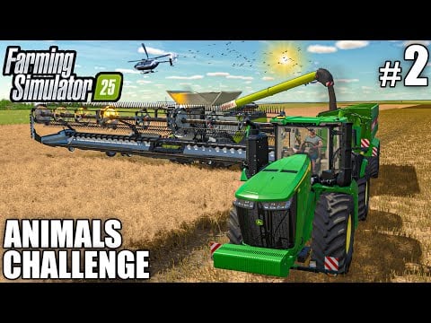 FIRST BIG CANOLA HARVEST | ANIMALS Challenge - Episode 2 | Farming Simulator 25